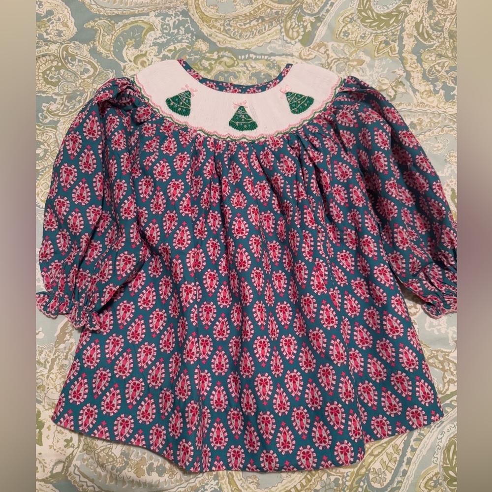 Smocked Christmas Tree Dress